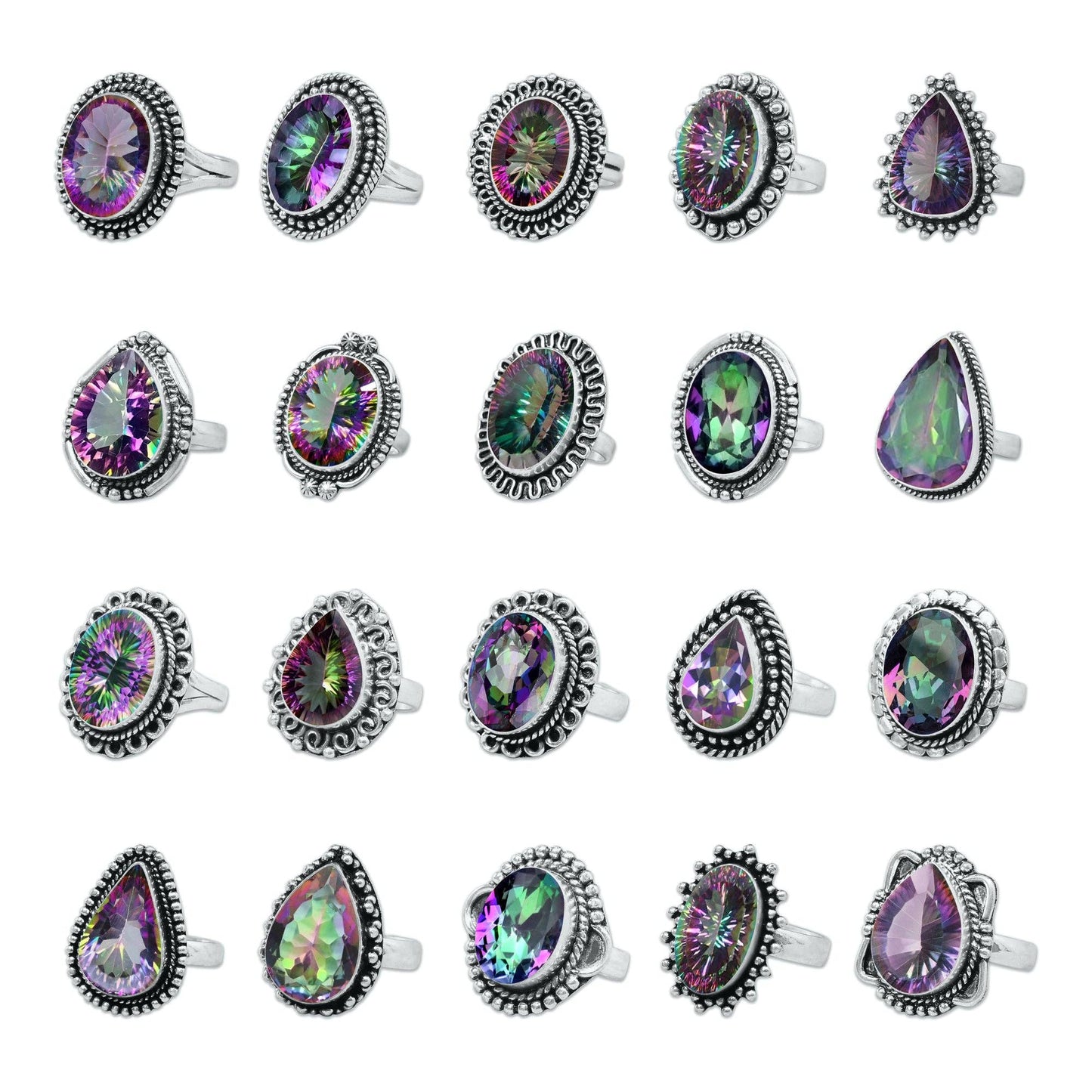 Rainbow Mystic Topaz ☆ Handmade Rings