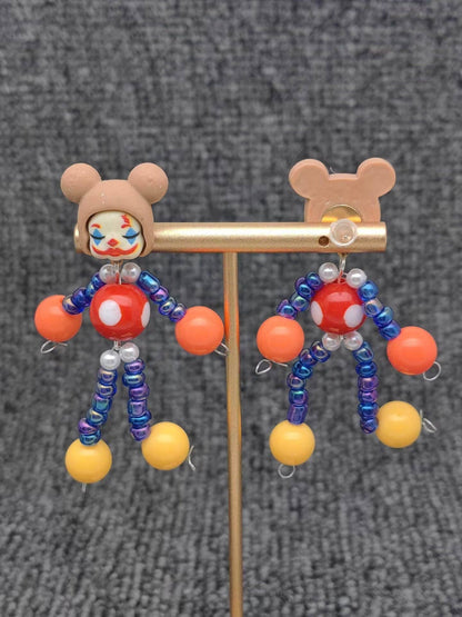 YK - Circus Style Funny Resin Clown Post Earrings