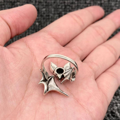 Gothic Adjustable Bat Ring