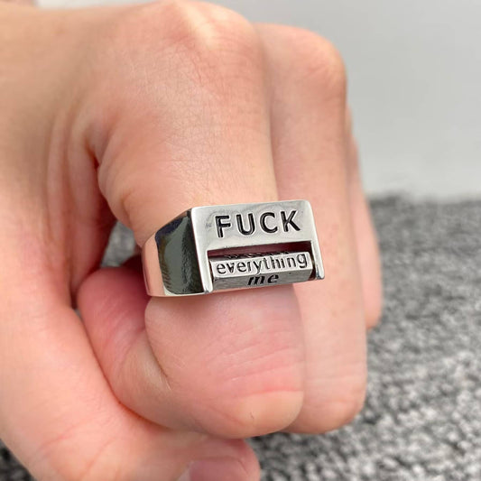 Fuck Roulette 🎲 Rotatable Silver Tone Ring
