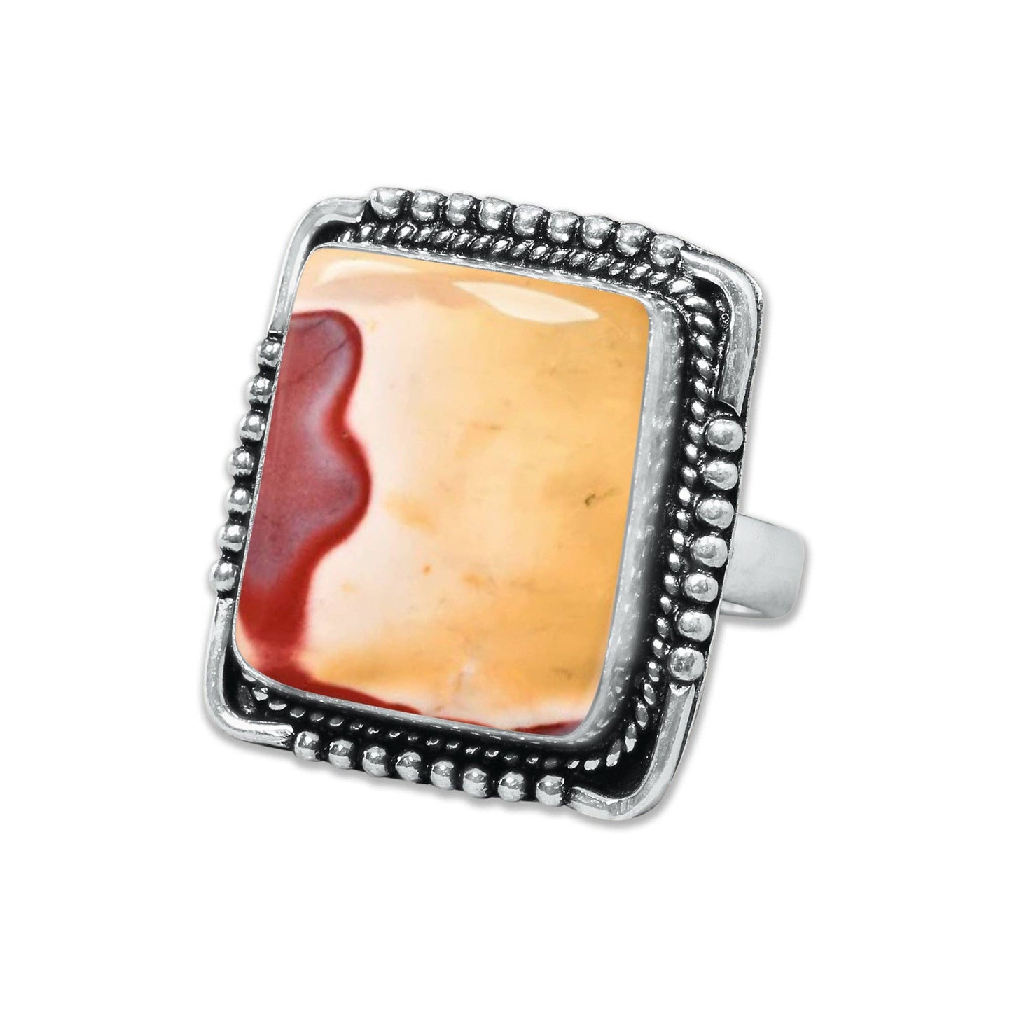 Mookaite Jasper Rings – Handmade, Silver-Plated ☆ Bold Earth Tones