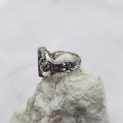 Coffin Ring with Double Skeletons