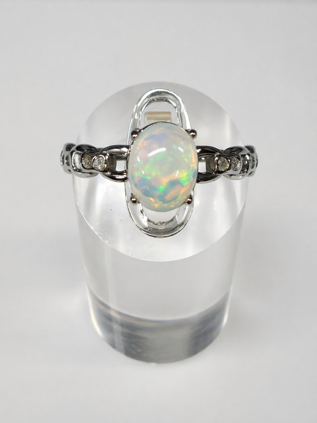Natural Opal Stainless Steel Ring