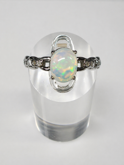 Natural Opal Stainless Steel Ring