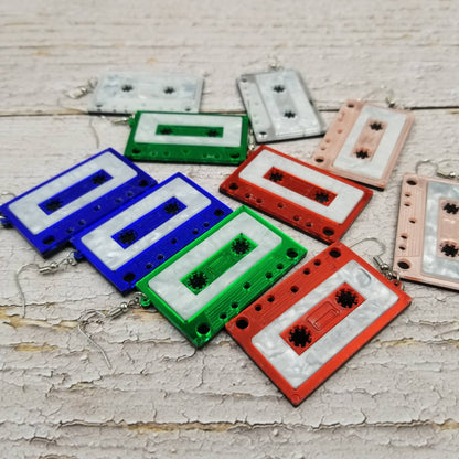 Mix Tape Retro Cassette Hoop Earrings