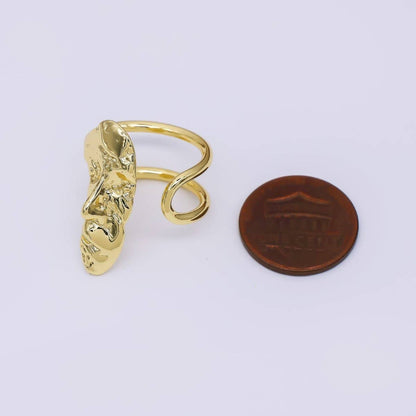 24K Gold Filled Face ☆ Adjustable Double Strand Open Ring