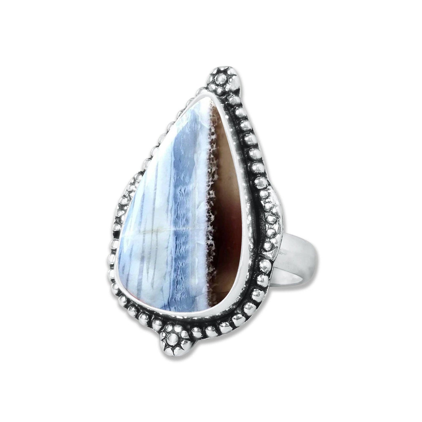 Blue Owyhee Opal Rings ☆ Handmade, Silver-Plated, Soft Sky-Toned Gemstone