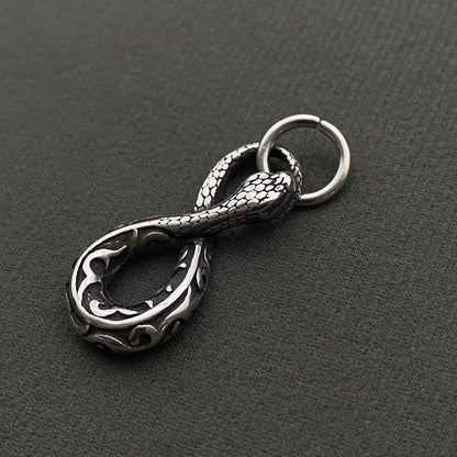 Ouroboros Stainless Steel Snake Pendant on Chain
