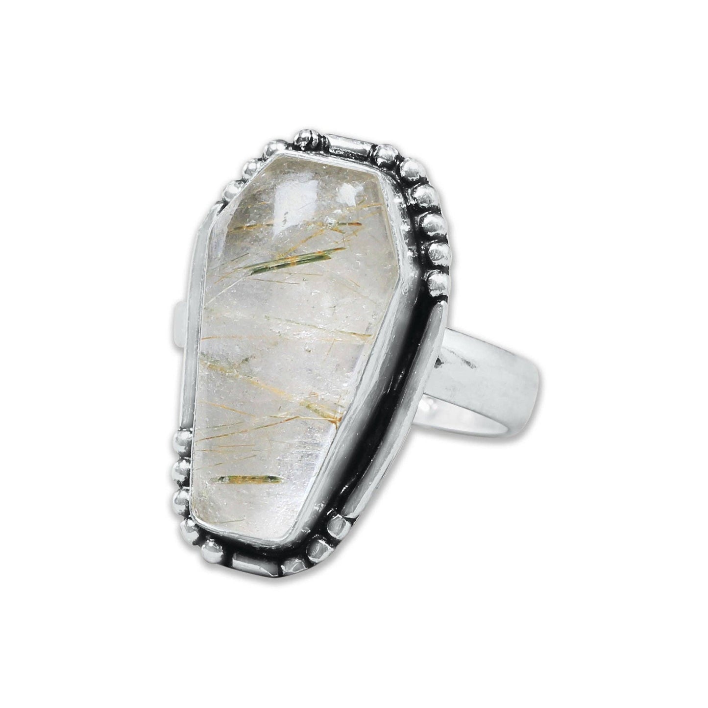 Artisanal Coffin-Cut Rings ⚰️ Assorted Gemstones (US Sizes 6–10)