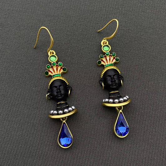 Ancient Egyptian Portrait Dangle Earrings