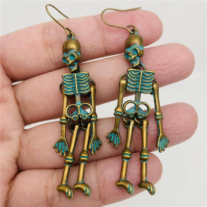 Dancing Skeleton Jointed Dangle Earrings