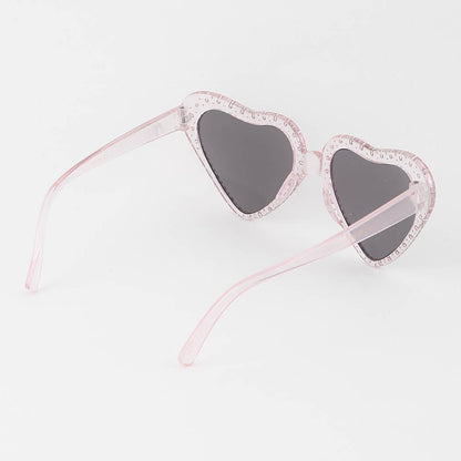 Rhinestone Embedded Heart Sunglasses