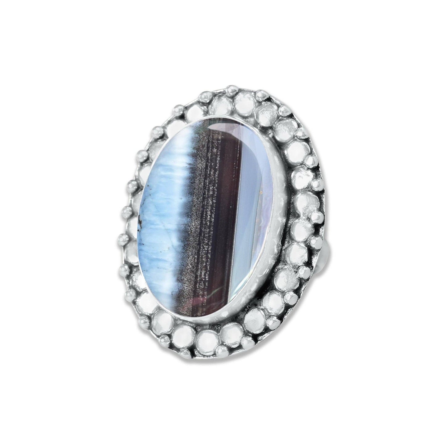 Blue Owyhee Opal Rings ☆ Handmade, Silver-Plated, Soft Sky-Toned Gemstone