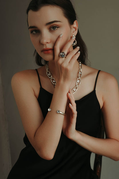 Handmade Swarovski Crystal Ring 945 Silver Plated