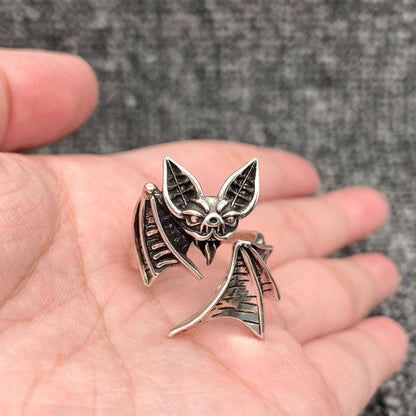 Gothic Adjustable Bat Ring