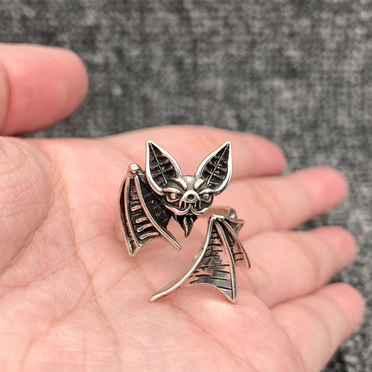 Gothic Adjustable Bat Ring