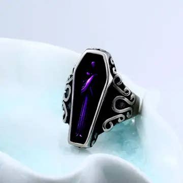 Purple Vampire Coffin Ring