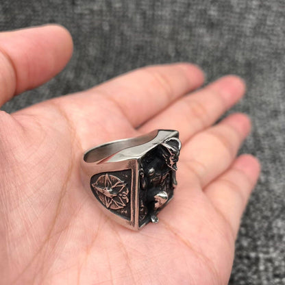 Square Lucifer Stainless Steel Ring