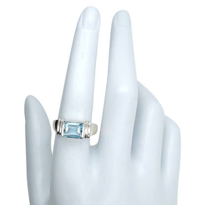 Faceted Blue Topaz Sterling Silver Ring