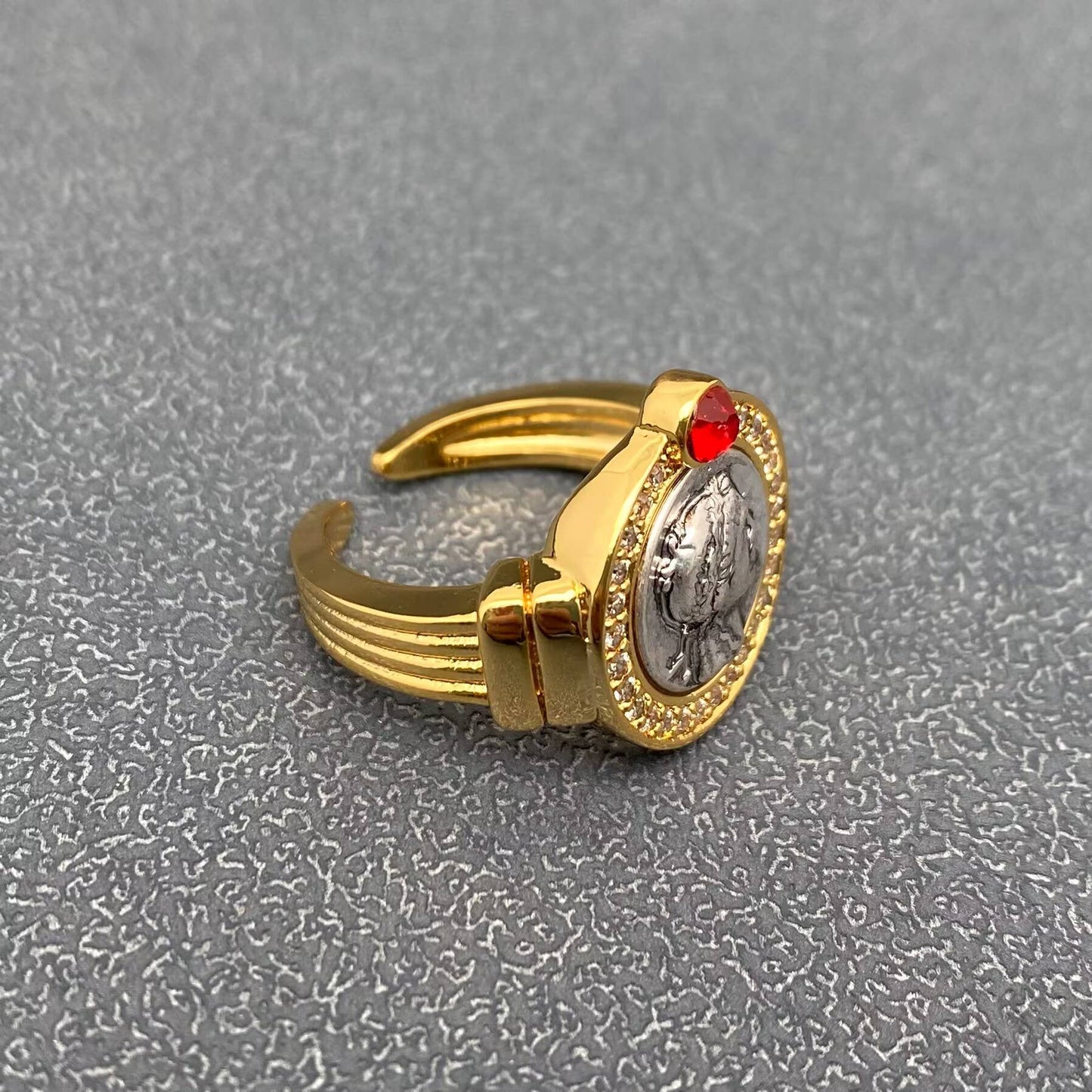 Greek Apollo 18K Gold-plated Ring ☆ Swarovski Crystal