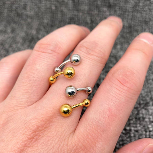Two Tone Spiral Design 18K Gold Plated Ring