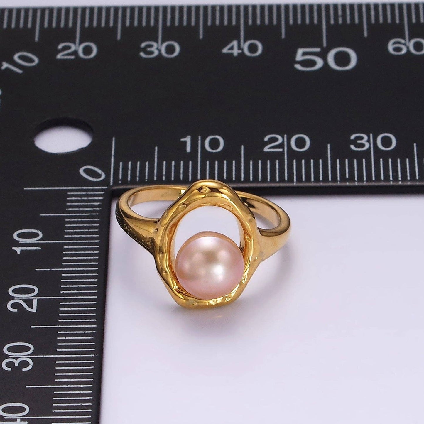 14K Gold Filled White or Pink Pearl Open Oblong Ring ☆ Gold or Silver
