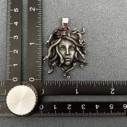 Medusa Stainless Steel Charm on Chain Necklace