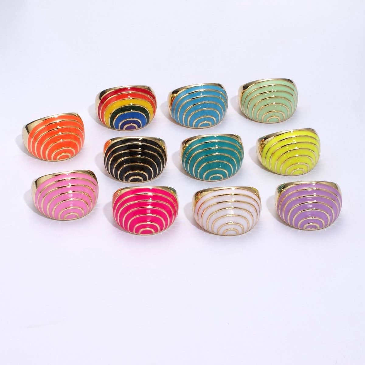 🌈 PRIDE Enamel Rainbow Dome Ring