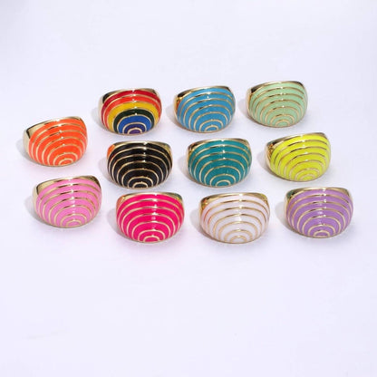🌈 PRIDE Enamel Rainbow Dome Ring