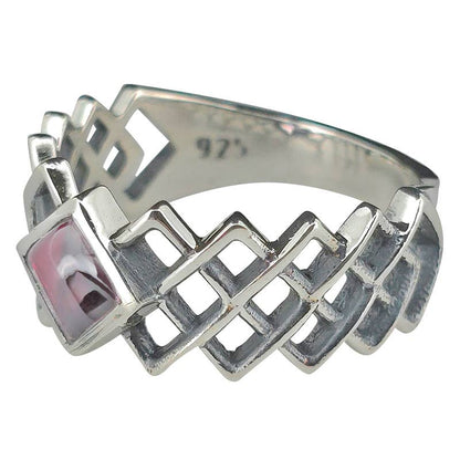 Faceted Garnet ☆ Twin Peaks Sterling Silver Ring