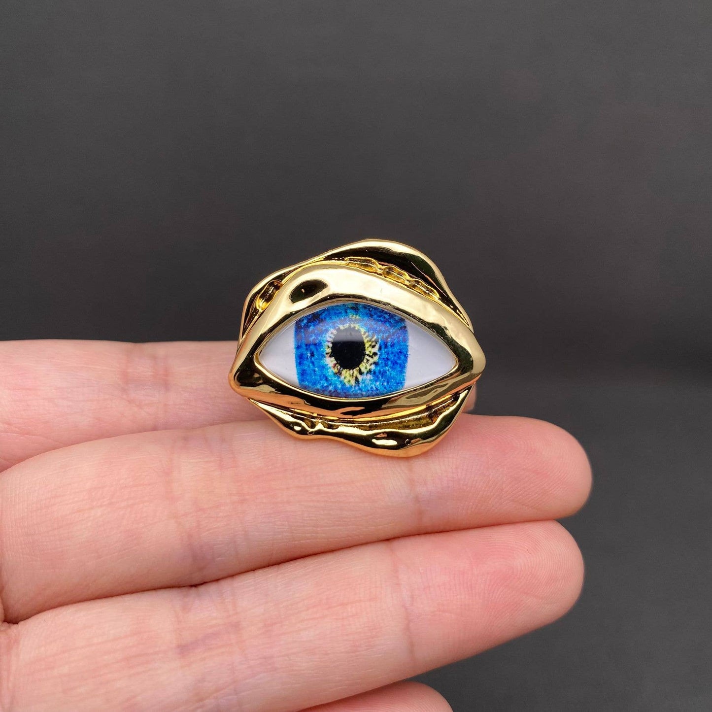 18K Gold Plated Eye Ring