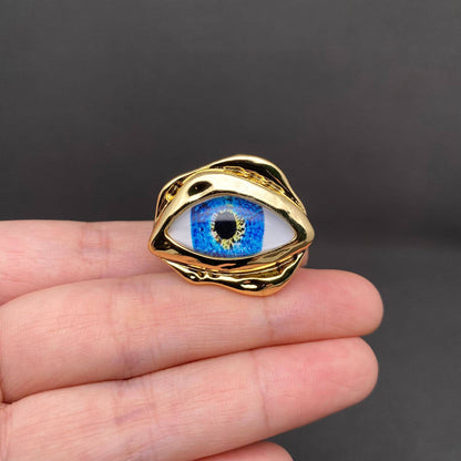 18K Gold Plated Eye Ring