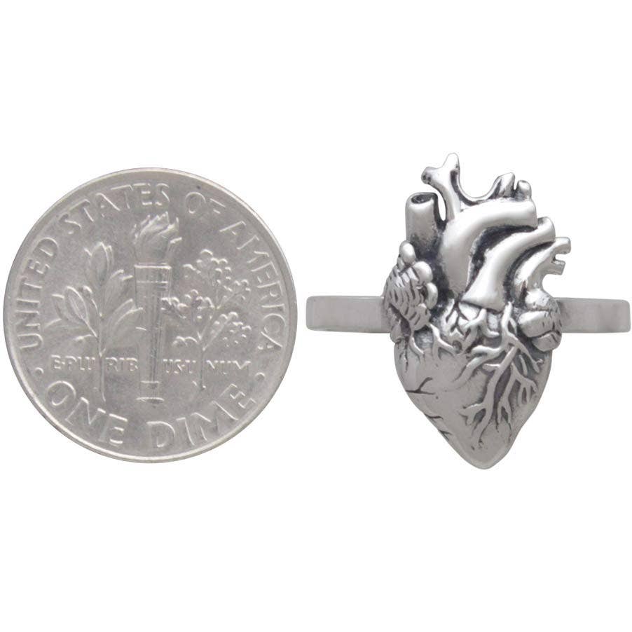 Bronze Anatomical Heart Ring