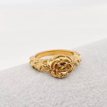 Stainless Steel Rose Ring