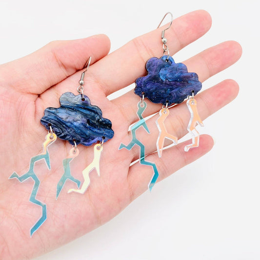 Storm Cloud & Lightning 🌩 Earrings