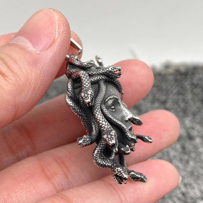 Medusa Stainless Steel Charm on Chain Necklace