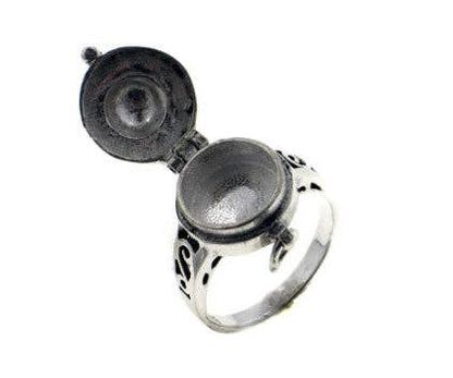 Sterling Silver Happy Sun Poison Locket Ring