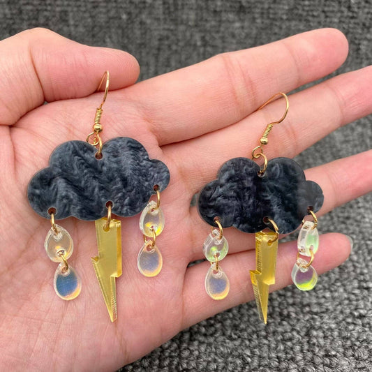 Dark Clouds Thunderstorm 🌩 Dangle Earrings