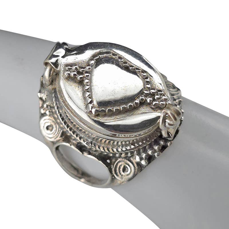 Heart Sterling Silver Poison Ring