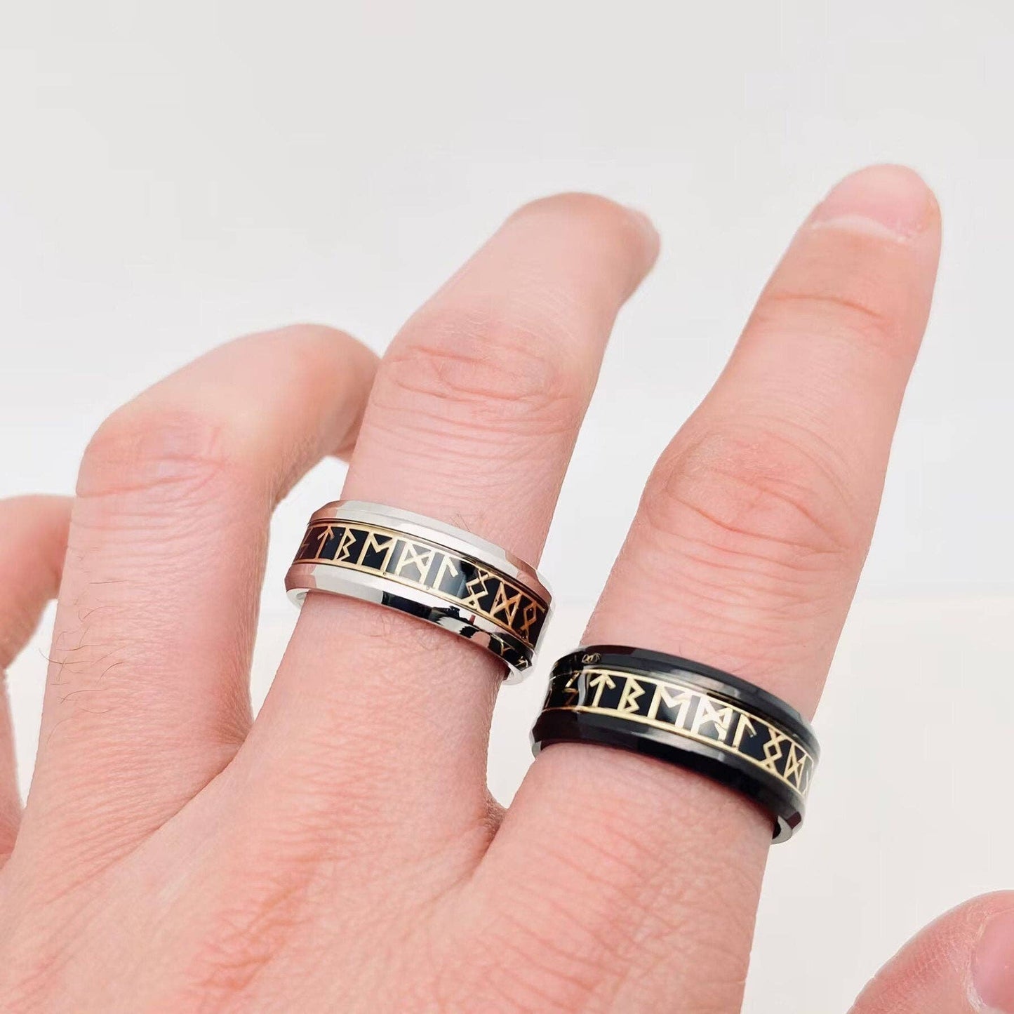 Viking Runes Titanium Steel Ring