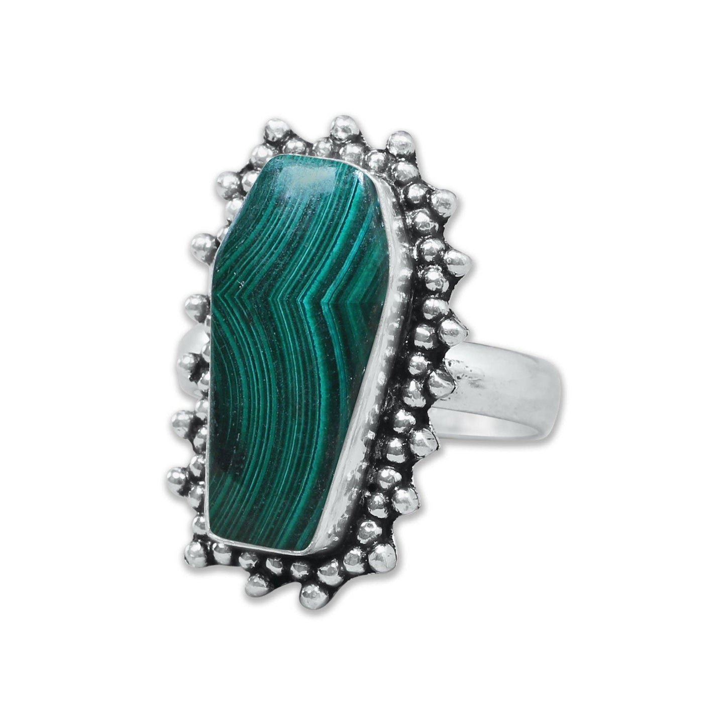Artisanal Coffin-Cut Rings ⚰️ Assorted Gemstones (US Sizes 6–10)