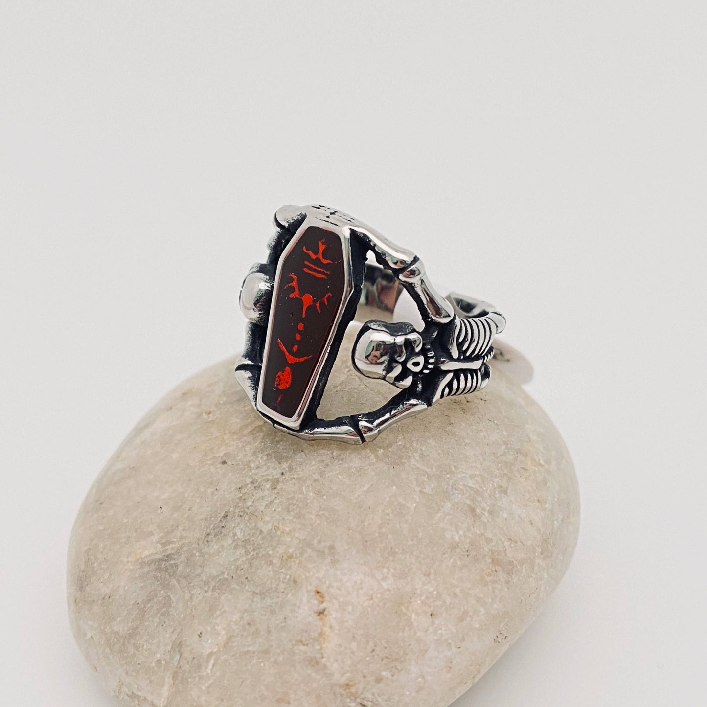 Coffin & Skull Stainless Steel Ring
