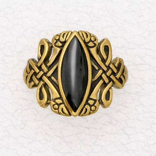Bronze Celtic Knot with Inlaid Black Agate