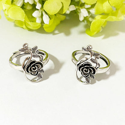 Vintage Hollow Rose Floral Adjustable Ring