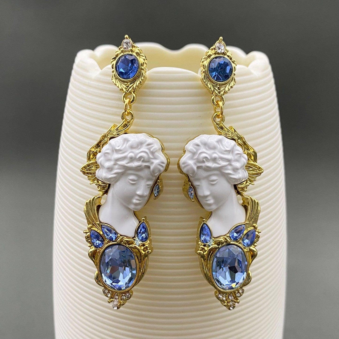 Vintage Art Statue Head Sculpture Earrings