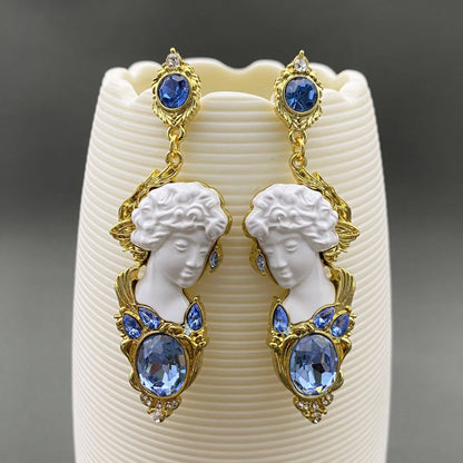 Vintage Art Statue Head Sculpture Earrings