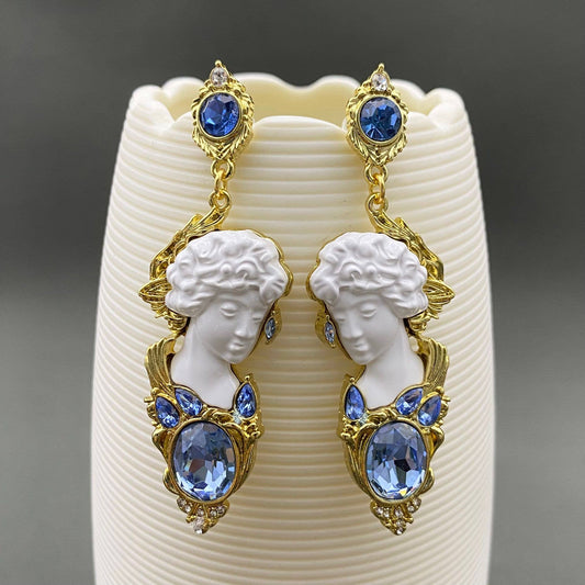 Vintage Art Statue Head Sculpture Earrings