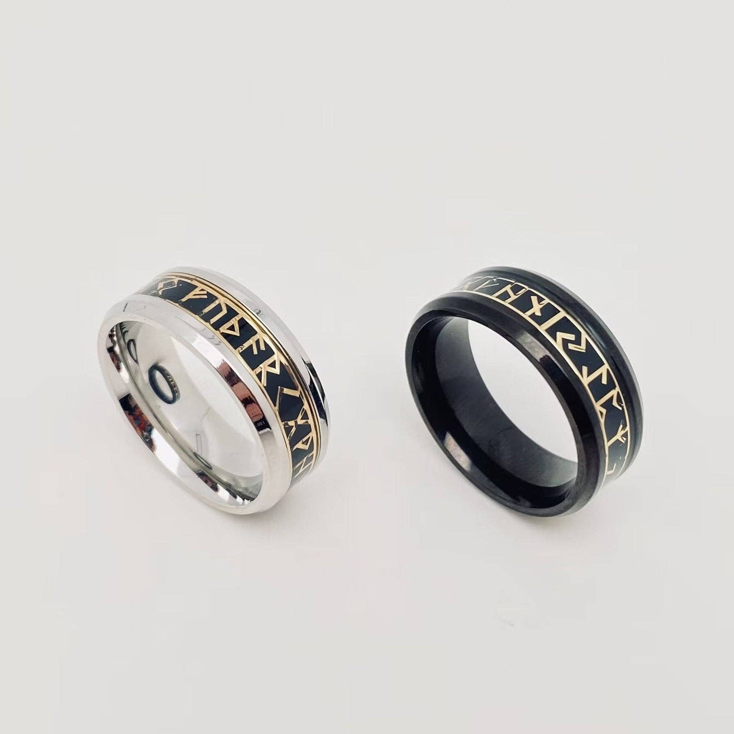 Viking Runes Titanium Steel Ring