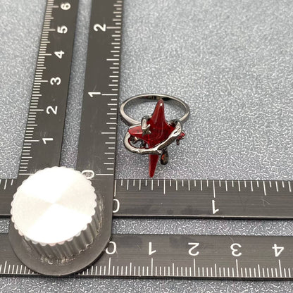 Gothic Red Star Adjustable Ring