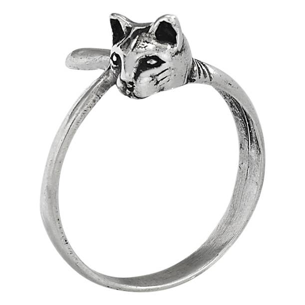 Ready To Pounce Sterling Silver Cat Ring
